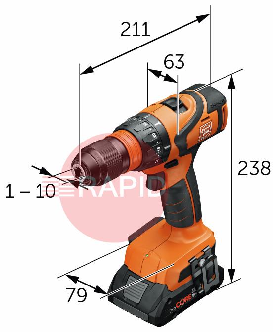 71132461000  FEIN ABS 18 Q AS Cordless 2-Speed Drill/Driver (Bare Unit)